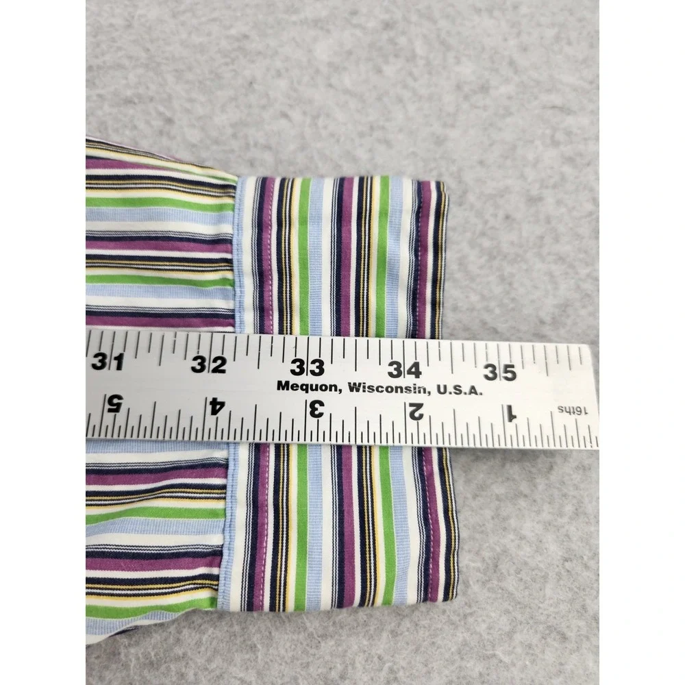Vintage‎ Polo Ralph Lauren 17.5 XL Bright Shirt Striped Oxford Shirt Spring!